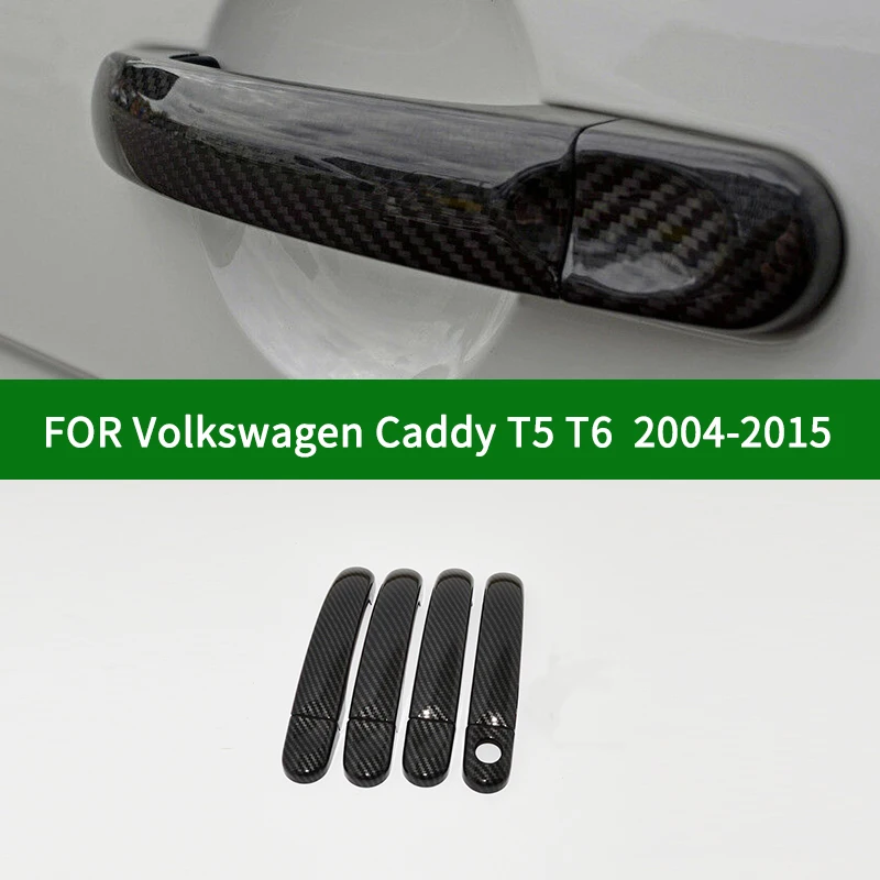 Чехол на дверную ручку для Volkswagen VW Caddy T5 T6 3 поколения 2003 с узором из углеродного