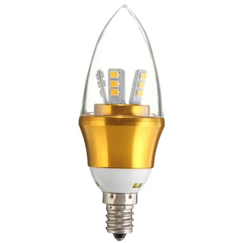 

E27/E14/E12/B22/B15 6W LED Warm White/White 25SMD 2835 Golden Candle Light Bulb Lamp 220V