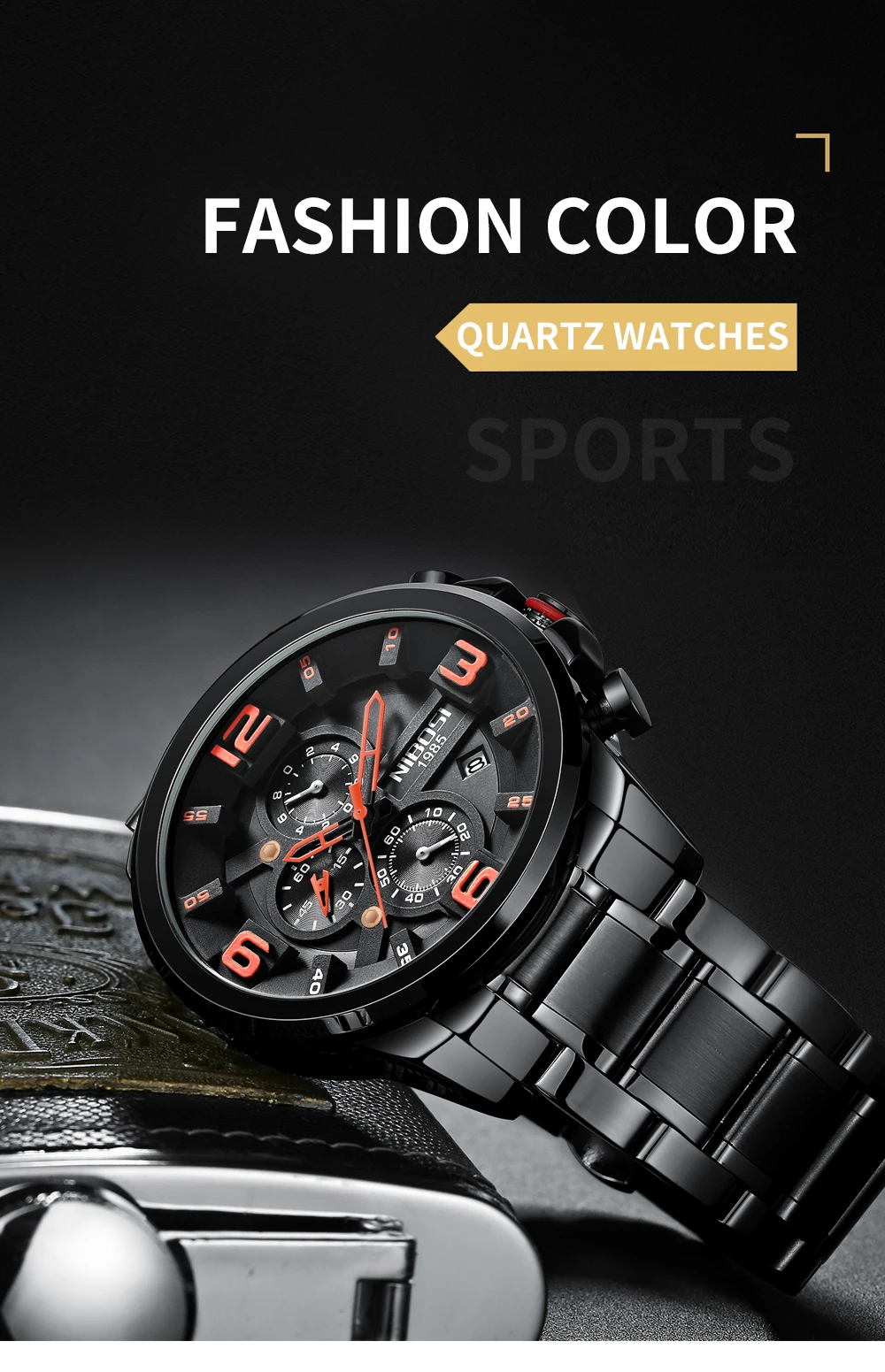 Часы мужские Модные Relogio Masculino NIBOSI мужские s часы лучший бренд класса люкс спортивные кварцевые часы мужские полностью стальные водонепроницаемые мужские деловые часы