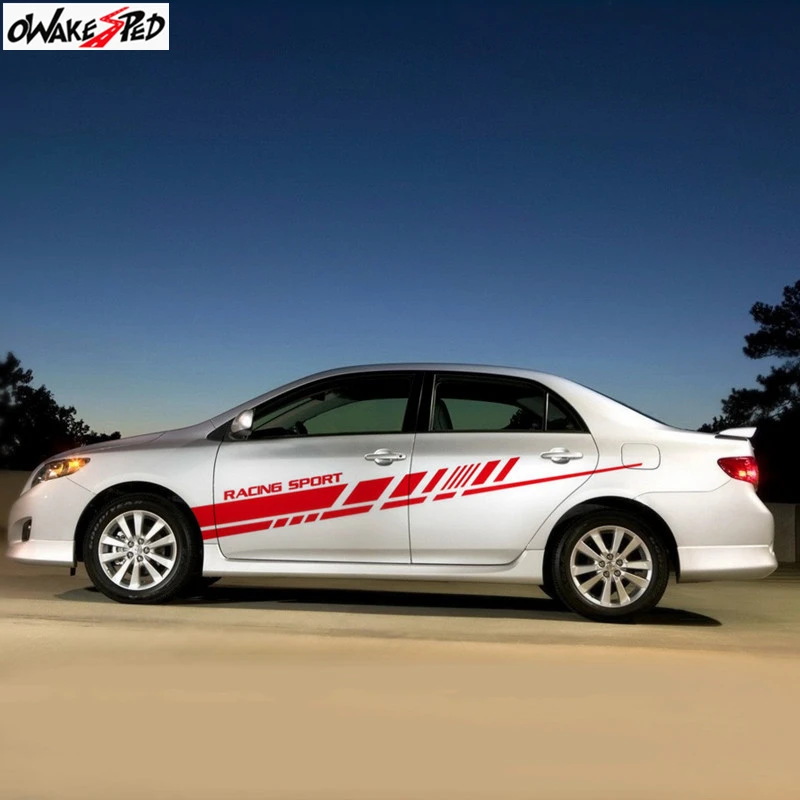 Car Both Side Decor Stickers Auto Body Door Vinyl Decal Exterior Accessories Limited Edition Sport Stripes For Toyota-Corolla (2)