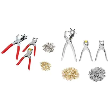 

128 Pcs/Set Leather Hole Punch Repair Tool Eyelets Grommets + Pliers Kit New