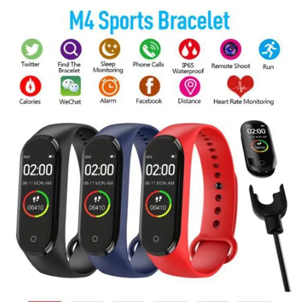 Умный Браслет m4 с Bluetooth водонепроницаемый браслет монитором кровяного давления