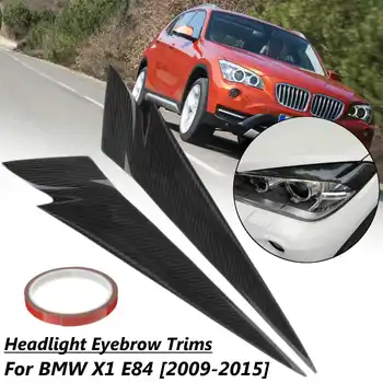 

Pair Car Front Headlight Eyelid Eyebrow Trims For BMW X1 E84 2009 2010 2011 2012 2013 2014 2015 Head Lamp Eyelids Sticker