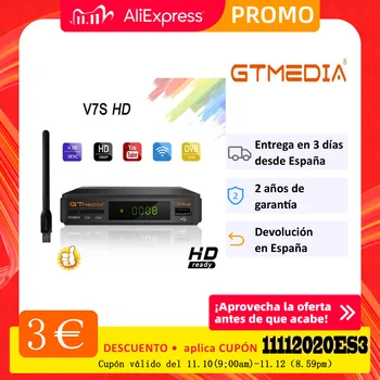 

Hot sale Satellite TV Receiver Gtmedia V7S HD Receptor Support DVB S2 for Spain DVB-S2 Satellite Decoder Freesat V7 HD Receiver