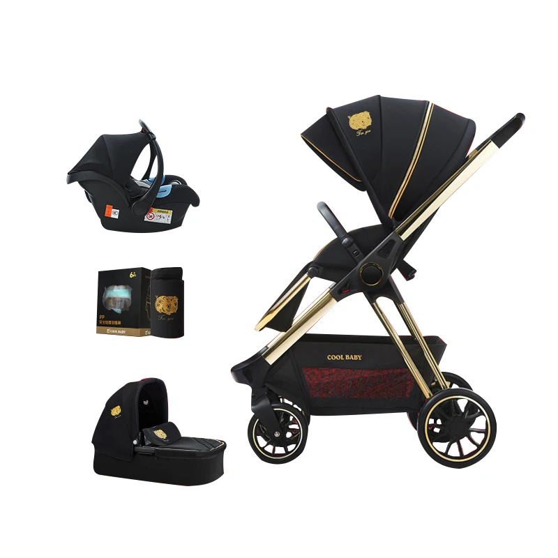 Low Price  Luxury Baby Trolley High landscape stroller 3 in 1 Babt Pram Two-way Portable kid car 