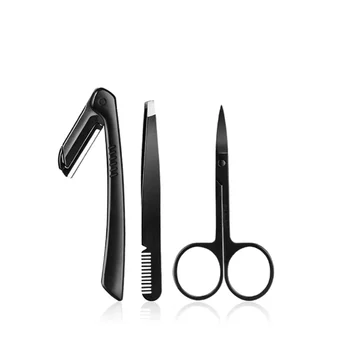 

Stainless Steel Eyebrow Trimming 3 Piece Set Eyebrow Knife Beauty Tool Eyebrow Knife Black Makeup Tool