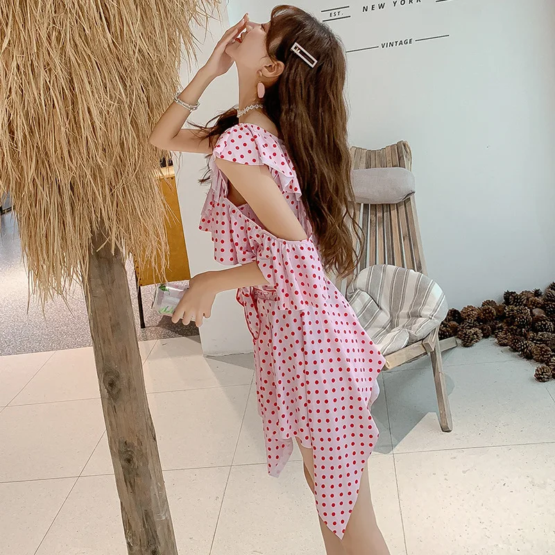 

New Style Two-Piece Set Two-piece Swimsuits Women's Graceful Bikini Small Bust Gathering Skirt Conservative Boxer Hot Springs Ba