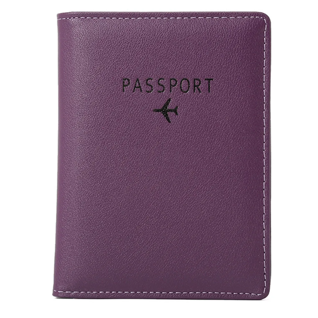 Pasport кошелек, женские кошельки для монет, ключница, нейтральный, многоцелевой, для путешествий, паспорта, три раза, органайзер для документов, держатель, Прямая поставка - Цвет: Purple
