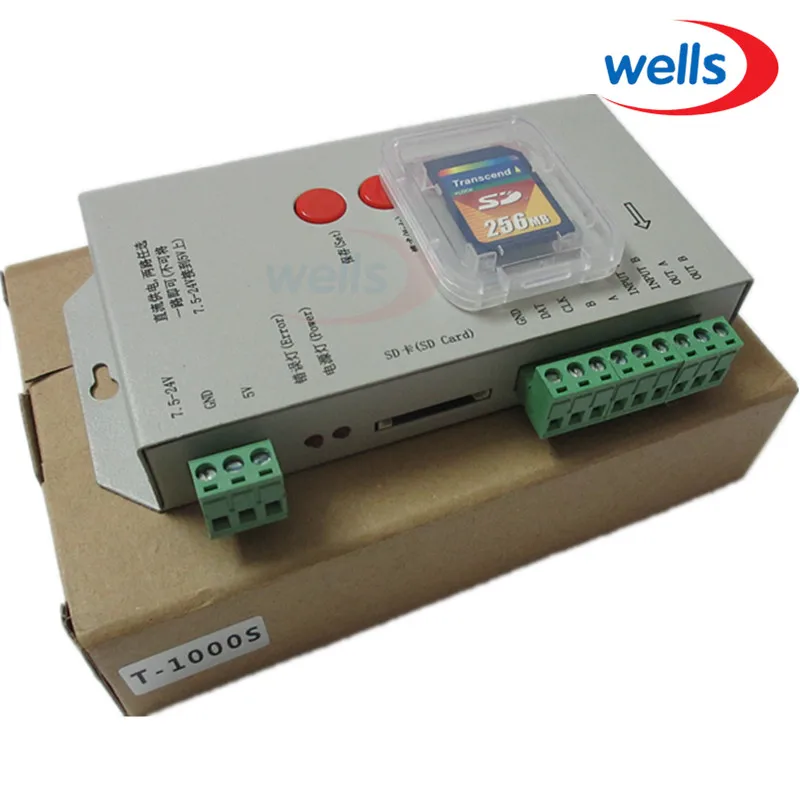 

SD Card T1000S Full Color Controller For WS2811 WS2801 WS2812B LPD8806 6803 1903 Digital LED Strip DC5-25V