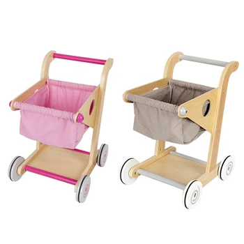 

Wooden Kids Pretend Play Toy Shopping Cart Toy Simulation Supermarket Trolley Grocery Cart for Kids Boys and Girls