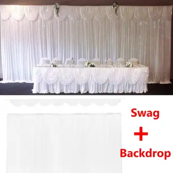 

Wedding Backdrop Curtain Event Party Decor Customized Wedding Stage Background Transparent Silk Drape Decoration For Stage