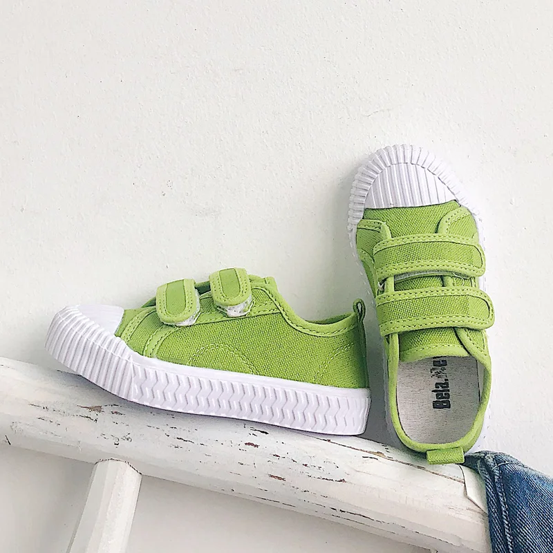 RumRam Kids Shoes For Girls Children Canvas Shoes Boys Sneakers Spring Autumn Candy Color White Short Fashion Children Shoes Kid - Цвет: Green