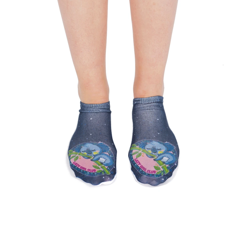 Дизайн, женские носки, медитирующие обезьяны, носки с 3D принтом, короткие носки, хлопковые носки с рисунком