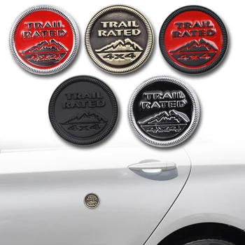 

2PCS Car Styling Sticker Trail Rated 4X4 3D Emblem Badge Metal Decal For Jeep Wrangler Patriot Grand Cherokee Car Accessories