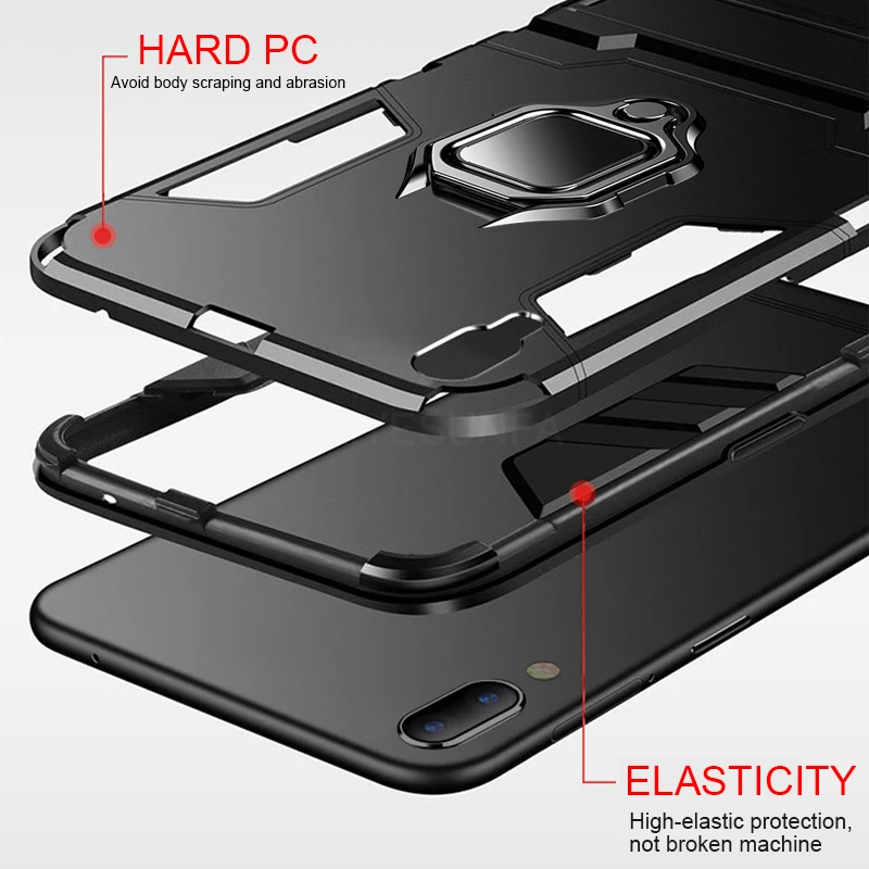 Luxury Armor Metal Magentic Ring Phone Case For Xiaomi Redmi Note 8 7 6 5 K20 5