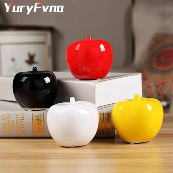 

YuryFvna Ceramic Mini Apple Modern Porcelain Apple Statue Creative Crafts Desktop Small Decoration