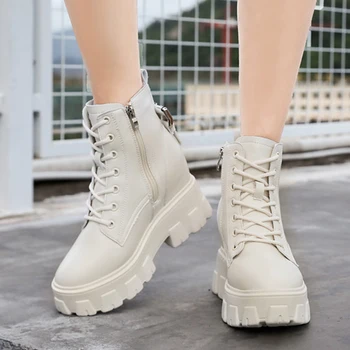 

Spring and autumn fashion all-match wedge heel short boots women's shoes casual thick-soled non-slip women's boots FD-17