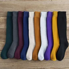 Зимние женские цветные толстые теплые шерстяные носки с кольцом, однотонные кашемировые теплые хлопковые носки