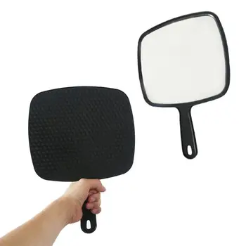 

Portable Professional Salon Barbers Hairdressers Handheld Mirror With Anti-Slip Handle for Makeup Bathroom Car Rear View Tool