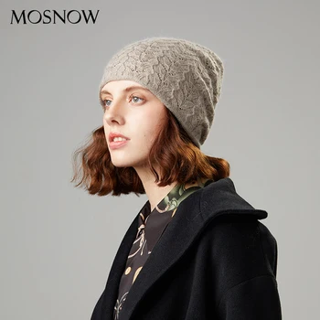 

Knitted Hat Beanies for ladies Rabbit Hair Winter Hats Casual Autumn Beanie Girls Cap 2019 Fashion High Quality Soft Hat