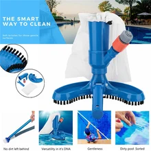 

Portable Pool Vacuums Mini Jet Underwater Cleaner with Mesh Bag, Brush Head Quick Hose Connector For Cleaning Small Swimming