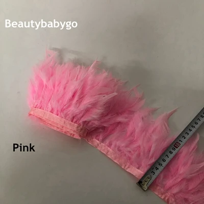 pink 10 ярдов/партия индейка бахрома с перьями 4-6 дюймов перья марабу отделка юбки платье отделка ленты перья для ремесел - Цвет: pink