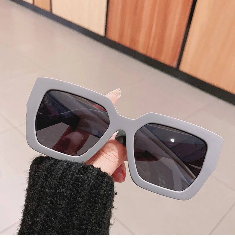 SO&EI Retro Oversized Square Sunglasses Women Fashion Brand Designer Beige Leopard Eyewear Shades UV400 Men Sun Glasses ray ban sunglasses women