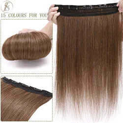 TESS Clip In Human Hair Extensions 100% Natural Extension Hair Clip 3/4 Full Head Hairpiece 40-60g 10