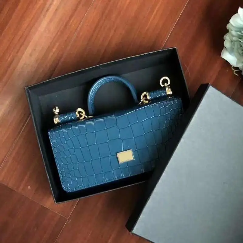 

Mini-new crocodile embossed chain package printed single shoulder diagonal lady bag
