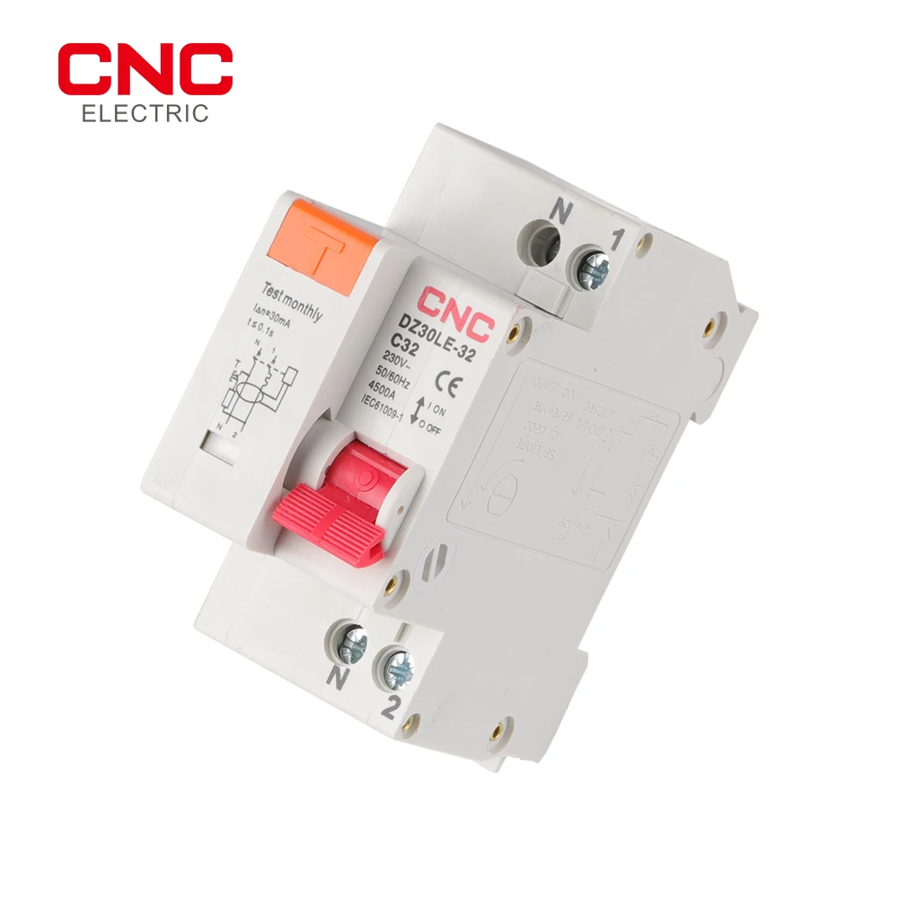 CNC DZ30LE-32 MCB 230V 1P+N 잔류 전류 회로 차단기(과전류 및 단락 전류 누설 보호 기능 포함) RCBO