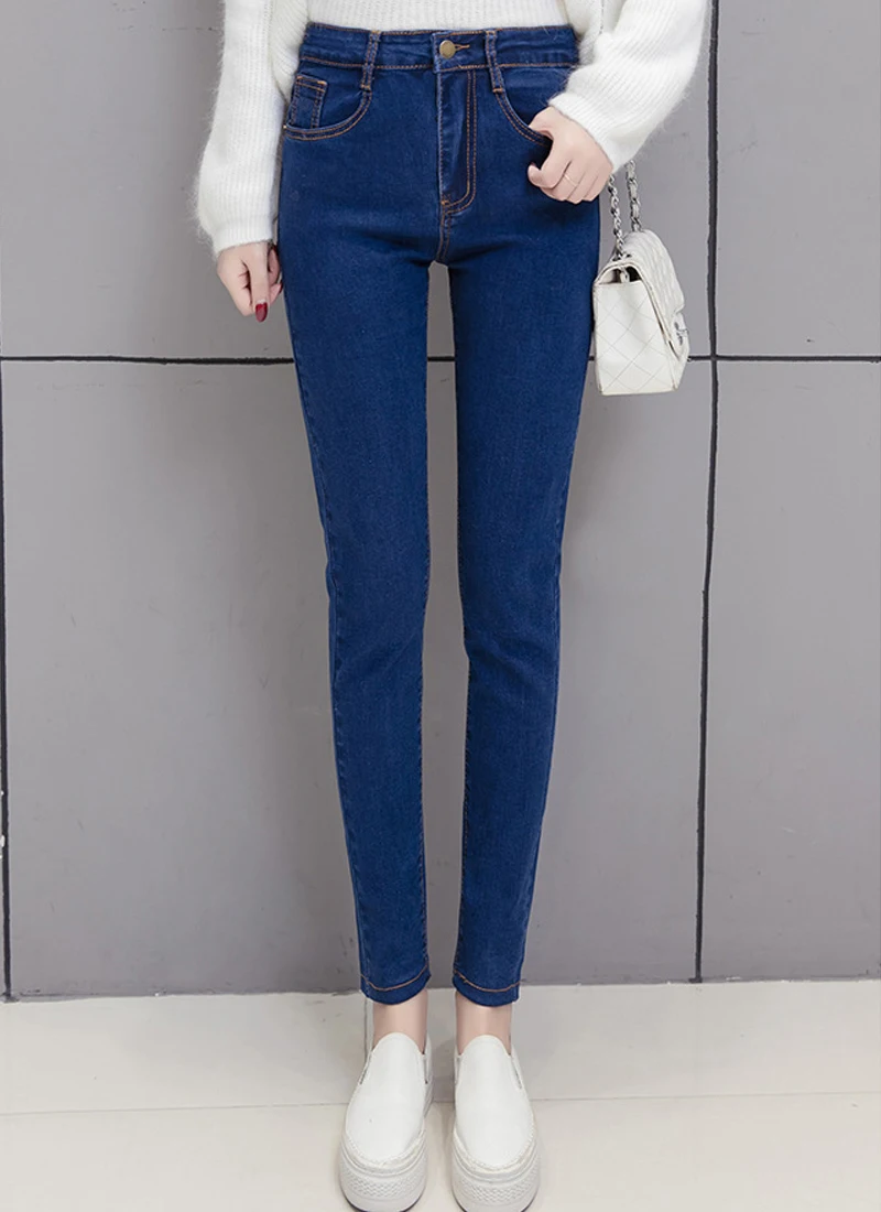 NORMOV, осенние женские одноцветные джинсы с высокой талией, на пуговицах, обтягивающие, с эластичным карманом, тонкие джинсы, женские повседневные джинсы размера плюс, джинсы-карандаш, 4 цвета