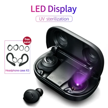 

Wireless Bluetooth 5.0 Earphone Button Control Earbuds UV Sterilization LED Power Display Earbuds Typc-C Charging Case Headset