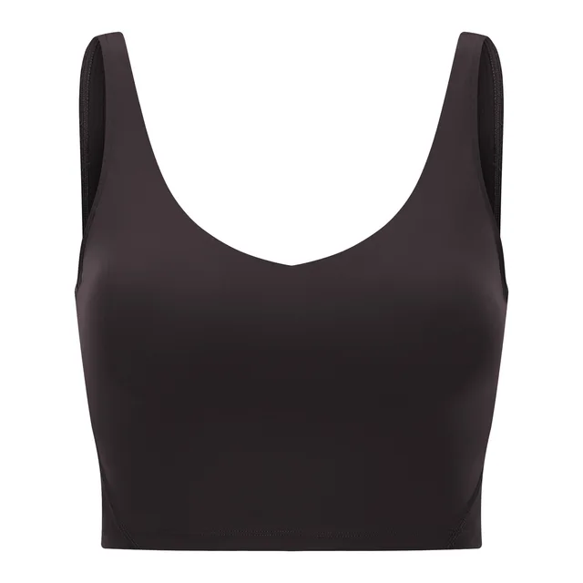 Lulu Fitness Tank Top Women Sports Support Sexy Tight Gym Yoga Vest Buttery Soft Weightless With Removable Chest Pad Custom Logo Dark charcoal gray