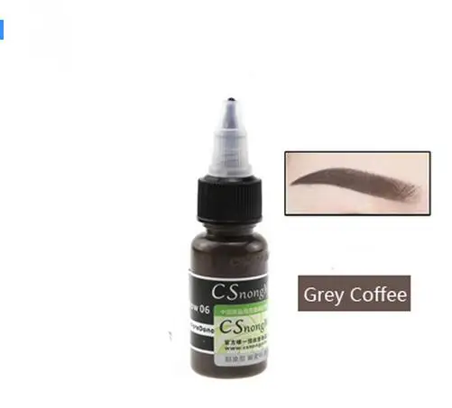 Grey Coffee Новинка Высокое качество CS микроблейдинг пигмент Перманентный макияж Пигмент коричневый бровей и губ краска для татуировки 15 мл - Цвет: Grey Coffee