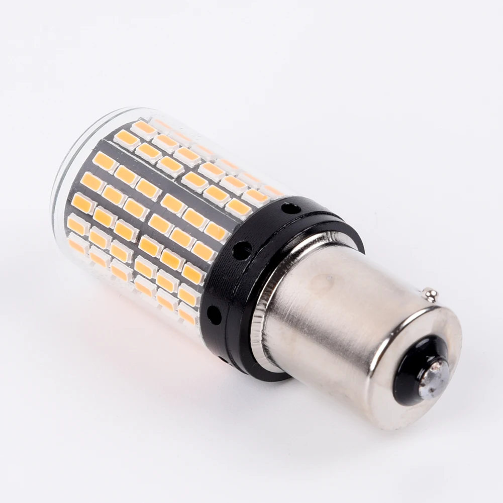 12V 1156 Bau15s авто светодиодный Canbus янтарные указатели поворота 3000K лампы 3400LM набор