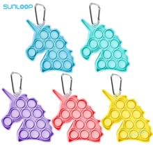 

Mini Unicorn Bubble Fidget Its simple dimple pendant Sensory Toy Silicone Colorful Stress Reliever Keychain Toy For kids Gift