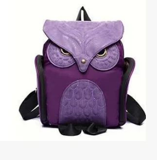 Женский рюкзак из искусственной кожи, модный рюкзак с изображением совы и животных, рюкзак для путешествий, рюкзак для путешествий - Цвет: Фиолетовый