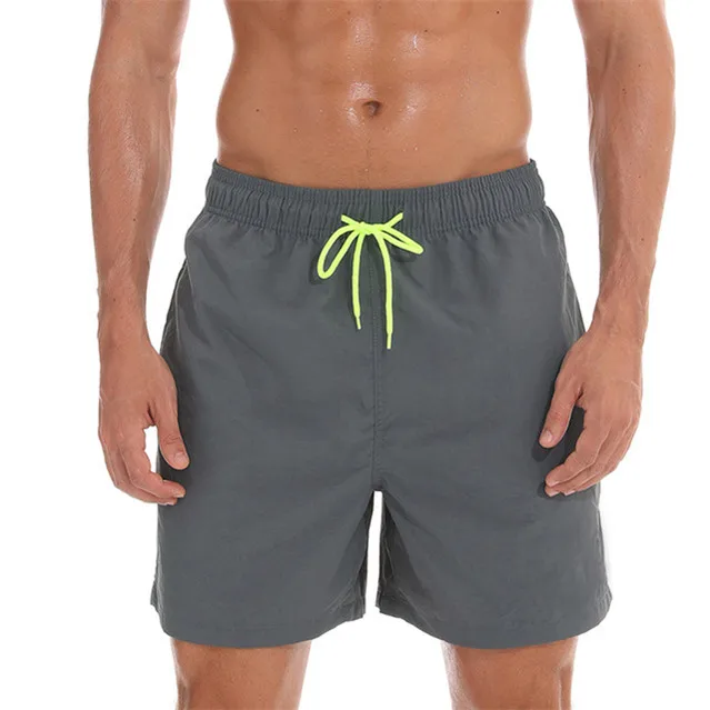 Gray Мужская одежда для плавания, мужские плавки, мужские плавки, Maillot De Bain Homme, купальный костюм, бермуды, пляжная одежда для серфинга, мужские пляжные шорты - Цвет: Gray