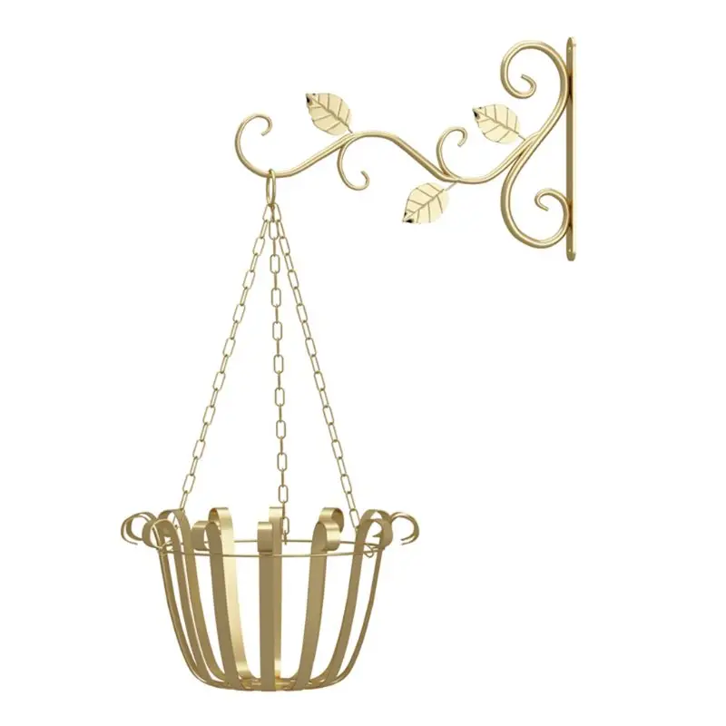European Style Wall Hanging Flower Pot Support Bracket Hook Iron Hanger Plants Holder Balcony Home Decoration.