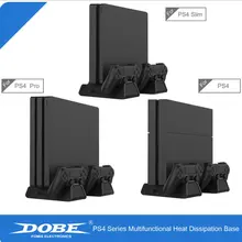 For PS4/PS4 Slim/PS4 Pro Vertical Stand with Cooling Fan Dual Controller Charger Charging Station For SONY Playstation 4 Cooler