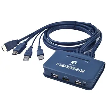 

HDMI KVM Switch Button Switcher USB Port With Cable For Monitor Keyboard Mouse Usb Hdmi Manual Kvm Switch