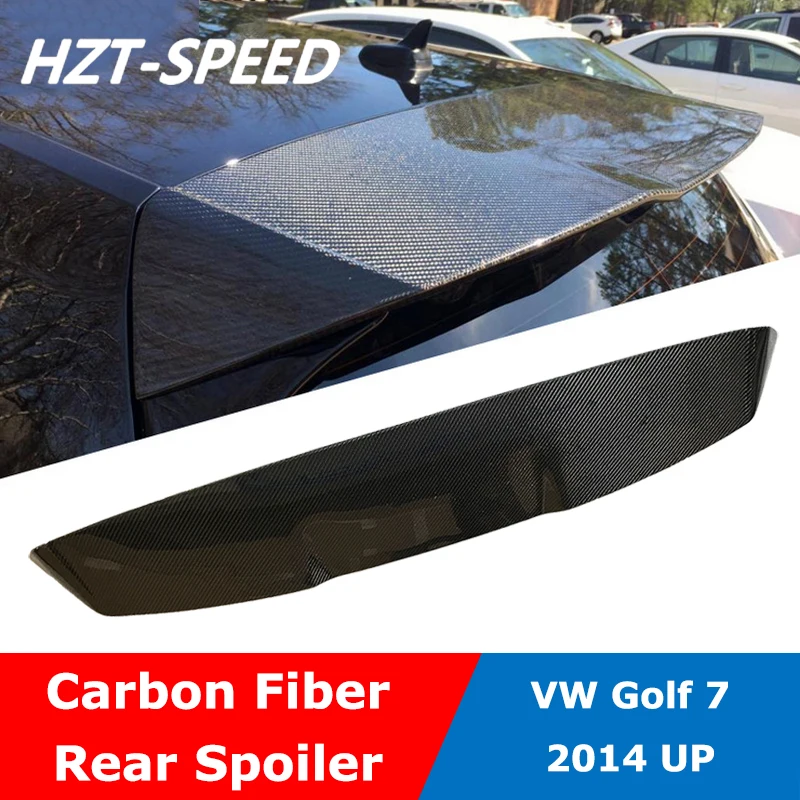 Golf 7 R Abt Stile Tronco In Fibra Di Carbonio Posteriore Del Tetto Ala Spoiler Posteriore Per Vw Golf 7 Gti R Modificare 2014 Up
