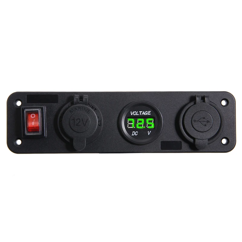 DC 12V-24V 4.2A Cigarette Lighter Socket 2 USB Splitter Charger Adapter Green Voltmeter Dual USB Ports Plug Adapter