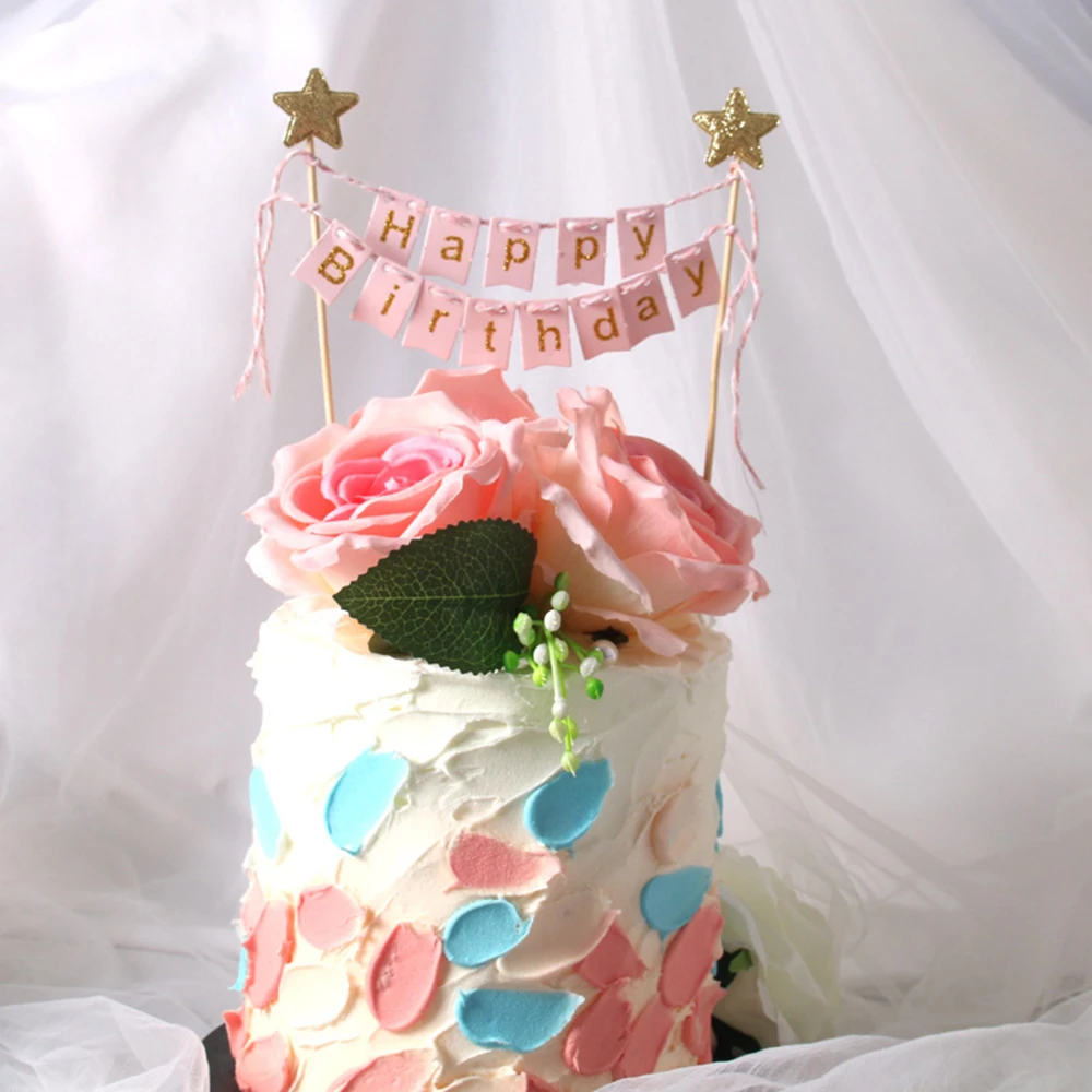 Cake Topper Cake Toppers Cake Decorations Birthday Party Supplies Party Decorations Cupcake Supplies Happy Birthday Cake Topper Small Flag Cupcake Decoration Wedding Party Children Birthday Cake Decoration Supplies Baby Shower