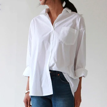 

QUHENG Women Shirts 2019 Autumn New Fashion Collar Plus Size Blouse Long Sleeve Buttons White Shirt Women Tops Streetwear