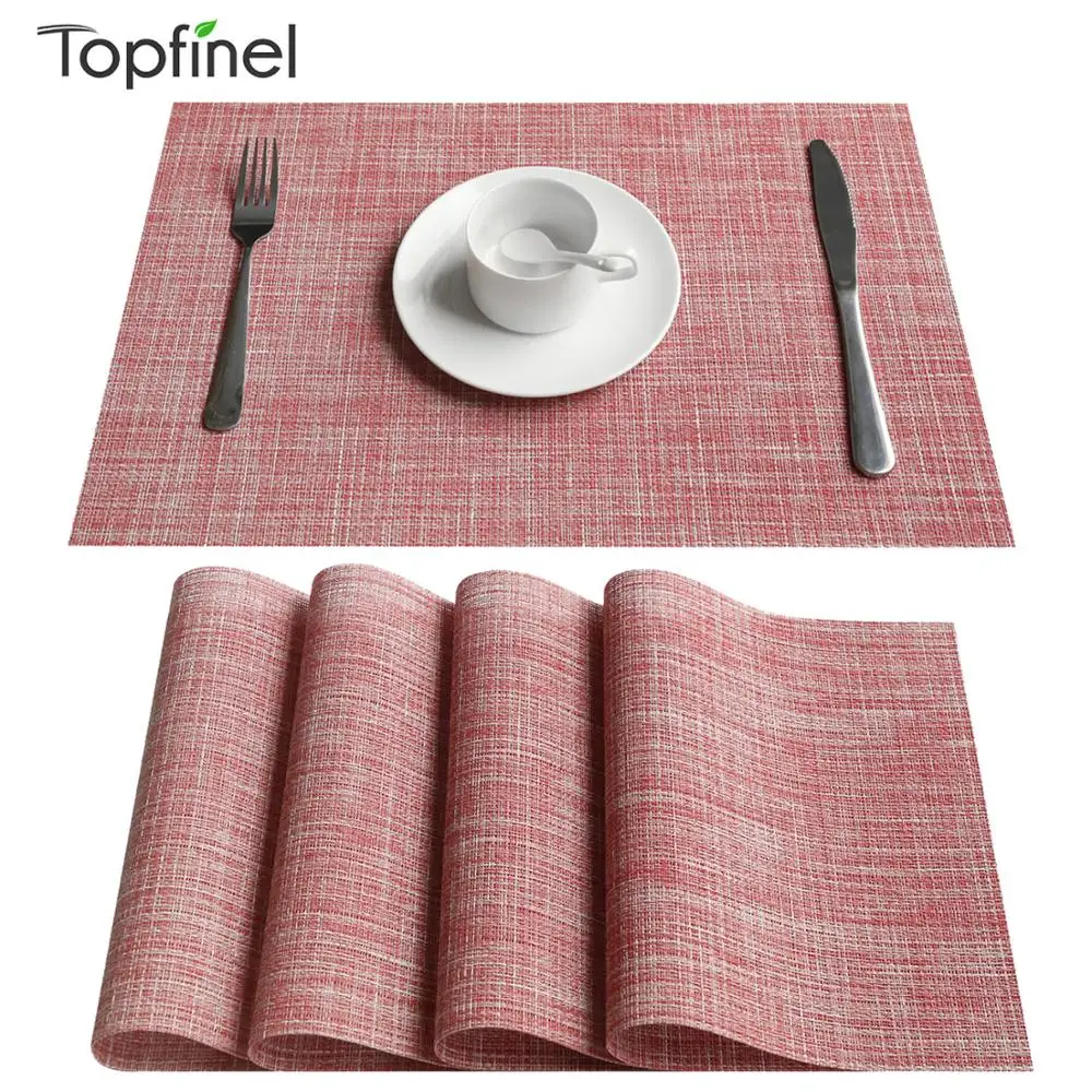  Topfinel PVC kitchen Dinning Placemats for Table Mat Manteles Individuales Doilies Cup Mats Coaster