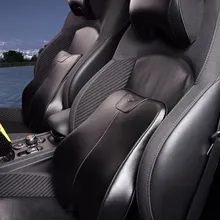 Универсальное автомобильное кресло, Кожаная поясная подушка, подголовник с эффектом памяти, Массажная подушка для шеи, поясничная подушка, аксессуары для BMW