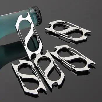 

Portable 8 Shape Camping Mountaineer Buckle Bottle Hanging Hook Carabiner Keyfob keyring Beer Bottle Opener Home Kitchen Bar Too