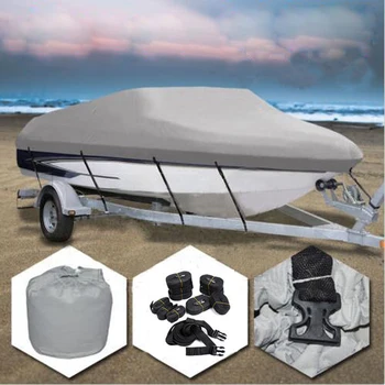 

14-16ft Boat Cover Anti-Uv Waterproof Heavy Duty 600d Marine Trailerable Canvas Boat Accessories