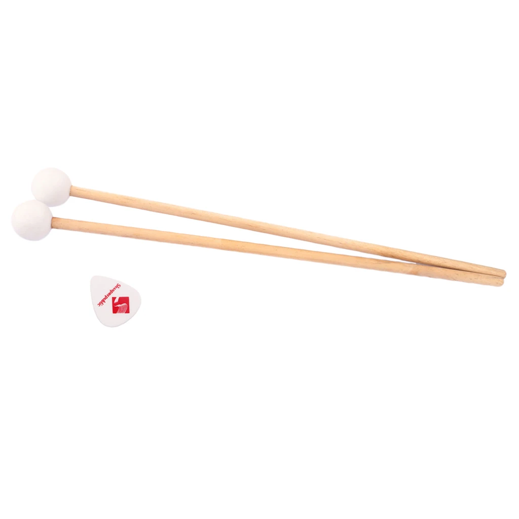 Пара Glockenspiel ксилофон погремушки Mallets деревянная ручка для яркого звука